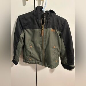 Boy’s 2T Eddie Bauer black and green hooded wind jacket